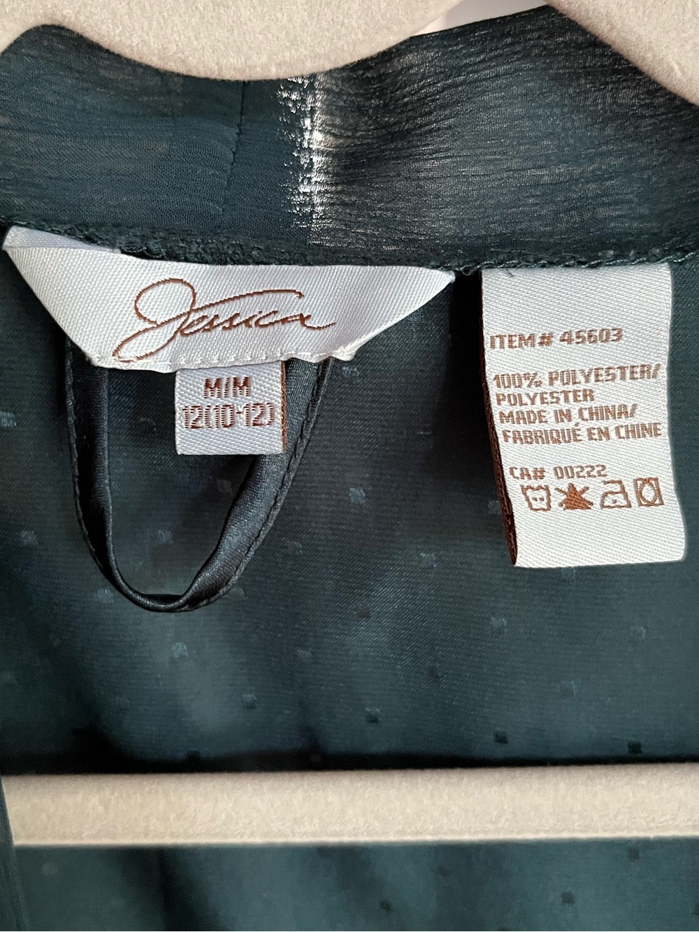 Vintage Jessica Teal Satin Kimono Robe Y2K M-L - Picture 8 of 8
